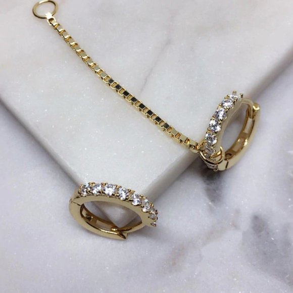 hoop chain earrings - Picture 5 of 8